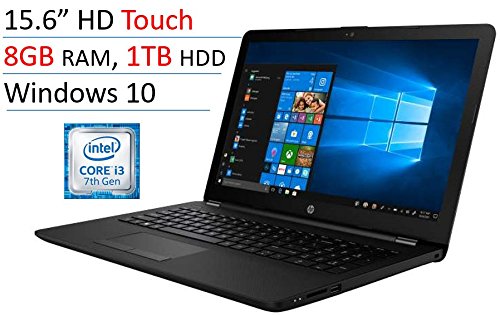 2018 HP 15.6" Touchscreen Laptop PC, Intel Core i3-7100U, 8GB DDR4, Win-10 Home, Jet Black