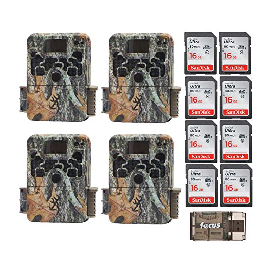 (4) Browning Trail Cameras Strike Force Extreme 16 MP Game Camera + 16GB SD Card + Focus USB Reader