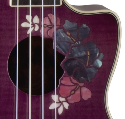 Luna Flora Series Floral Flamed Maple Concert Ukulele