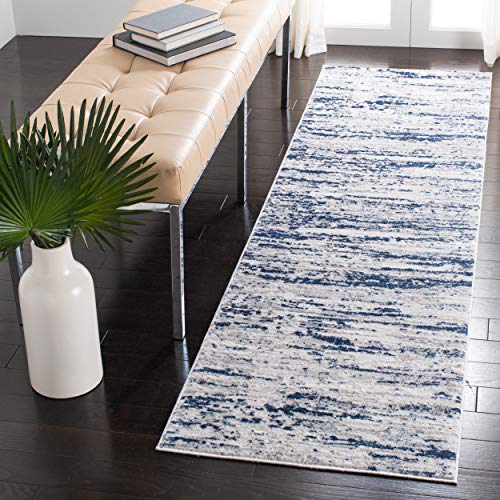 Safavieh Amelia Collection ALA768B Modern Contemporary Abstract Area Rug, 8' x 10', Grey/Navy