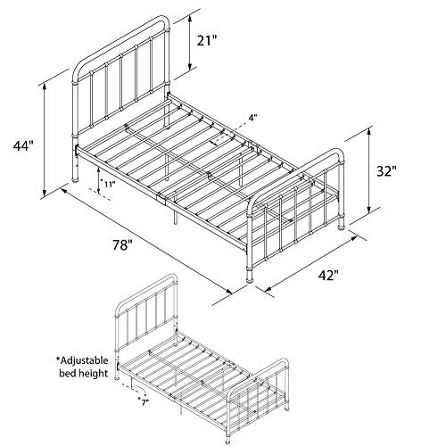 DHP Beaumont, Queen, Black Metal Bed