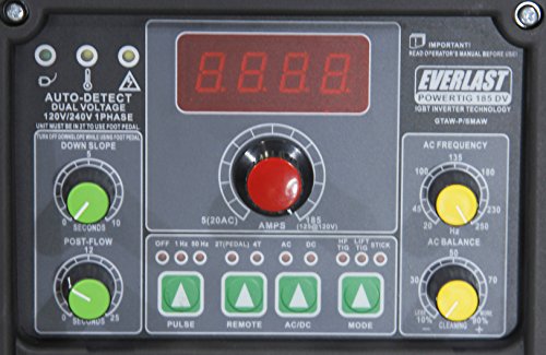 2019 Everlast PowerTIG 185 DV AC/DC TIG Stick Welder 110/220 Volt Inverter-based Dual Voltage 185AMP