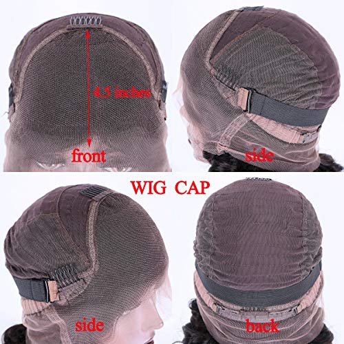KUN Hair 360 Lace Front Wigs Human Hair Wigs Brazilian Virgin Human Hair Wig with Baby Hair Light Yaki Straight 360 Lace Wigs Free Part 150% Density 16 Inches Natural Color