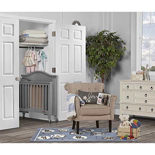 Dream On Me Venice Folding Portable Crib, Storm Grey