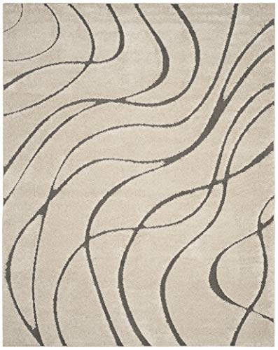 Safavieh Florida Shag Collection SG471-1180 Cream and Grey Area Rug (8' x 10')