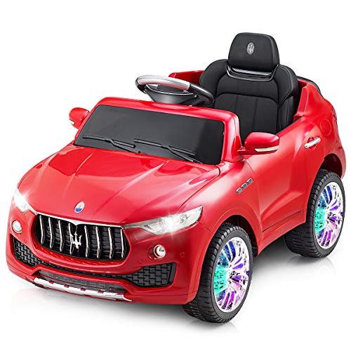 Costzon Kids Ride On Car, Licensed Maserati Battery Powered Vehicle, Parental Remote Control and Manual Modes Swing Function Red