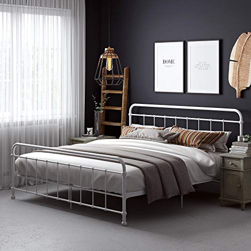 DHP Beaumont, King, White Metal Bed