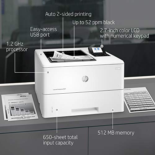 HP LaserJet Enterprise M507dn with One-Year, Next-Business Day, Onsite Warranty (1PV87A),White