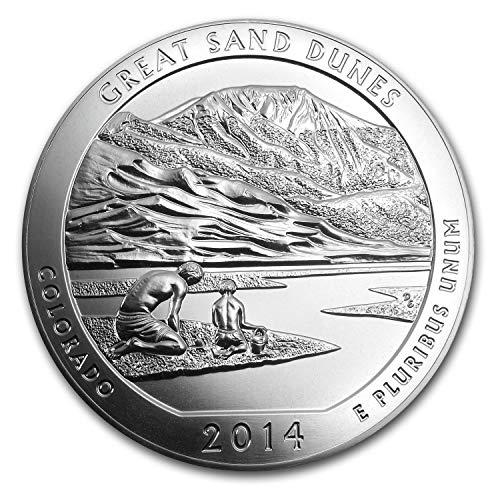 2014 5 oz Silver ATB Great Sand Dunes National Park, CO Silver Brilliant Uncirculated