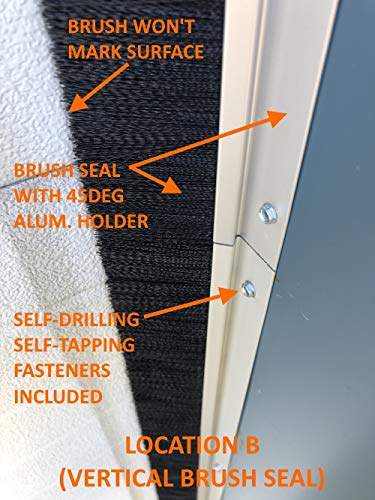 2" Brush Seal Kit for 12' Wide x 12' high Roll-up Door, Sectional Steel Door, Commercial Door, High Speed Fabric Door