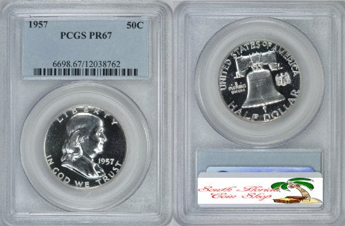 1957, Franklin Half Dollar PF 67 PCGS Silver Gem Proof