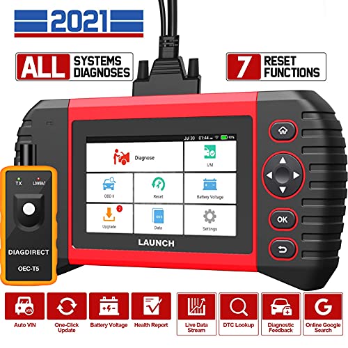 LAUNCH Scan Tool CRP Touch PRO Elite 2021 Newest All System Diagnostic Scanner Tool, 7 Reset Services Oil SAS EBP BMS DPF ABS Bleeding Throttle Adaptation Auto VIN 7.0 Android, One-Click Free Update