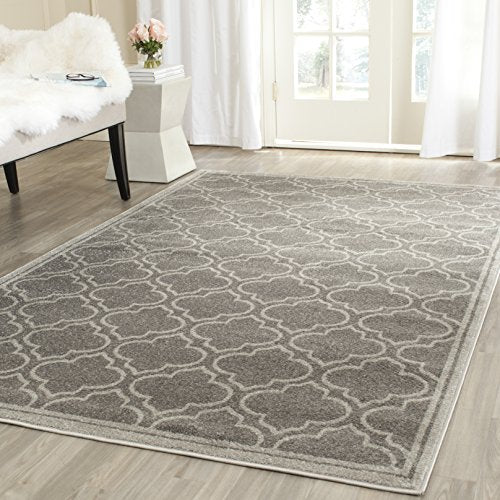 Safavieh Amherst Collection AMT412C Moroccan Geometric Area Rug, 11' x 16', Grey/Light Grey