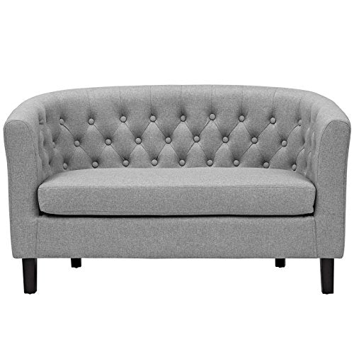 Modway Prospect Upholstered Contemporary Modern Loveseat In Light Gray