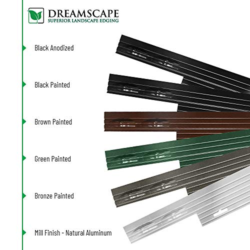 Dreamscape PRO Aluminum Landscape Edging Easy Install Professional Landscaping Border Green Painted Garden Flowerbed