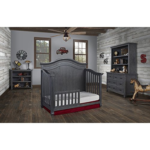 Evolur Madison 5, 1 Curved Top Convertible Crib, Weathered Grey