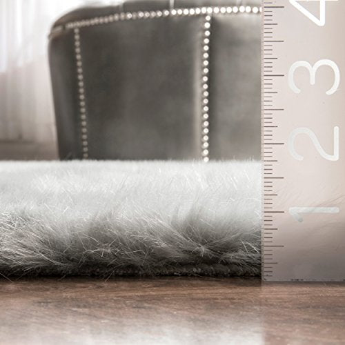 nuLOOM Cloud Faux Sheepskin Soft & Plush Shag Rug, 7' 6" x 9' 6", Grey