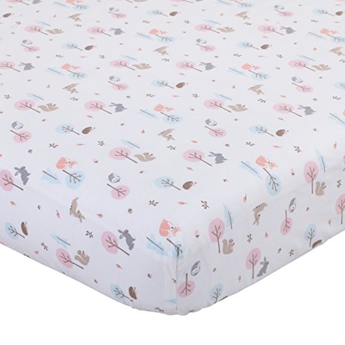 Carter's Woodland Meadow Forest/Deer/Owl 3 Piece Nursery Crib Bedding Set, Peach/Aqua/White