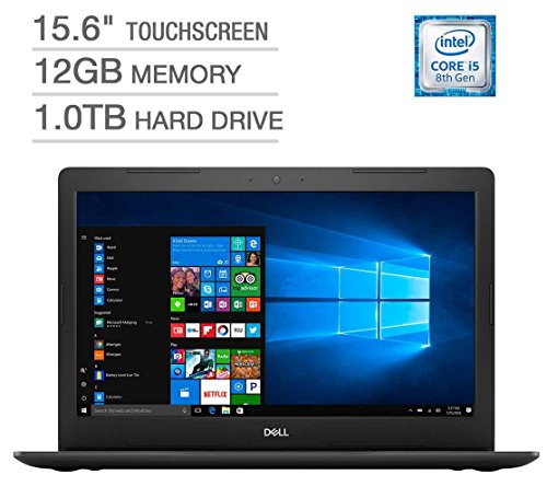 2018 Dell Inspiron 15.6in Full HD IPS Touchscreen Laptop, Quad-Core i5-8250U Up To 3.4GHz 12GB DDR4 Win 10 - Black
