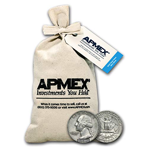 1932-1964 90% Silver Washington Quarters $100 Face-Value Bag Quarter Very Good