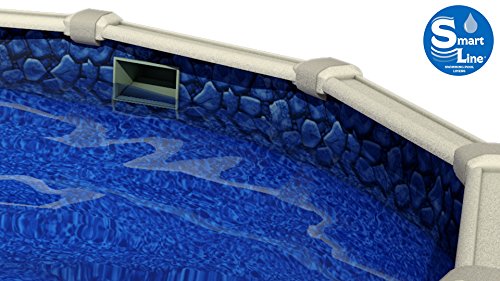 SmartLine Boulder Swirl 12-Foot-by-24-Foot Oval Liner | UniBead Style 48-Inch Wall Height | 20 Gauge Virgin Vinyl | Designed for Steel Sided Above-Ground Swimming Pools | Universal Gasket Kit Included
