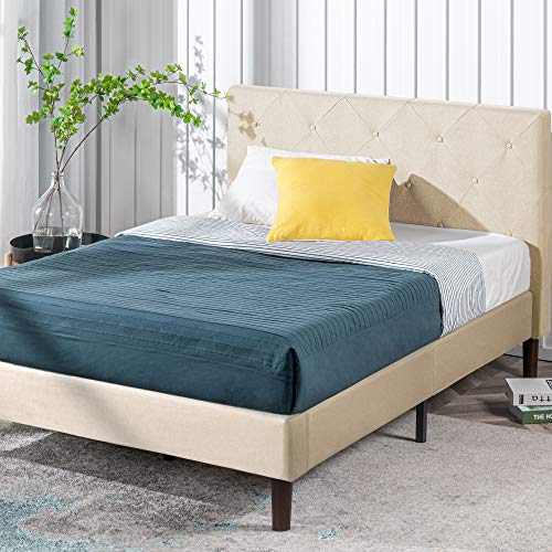 ZINUS Shalini Upholstered Platform Bed Frame / Mattress Foundation / Wood Slat Support / No Box Spring Needed / Easy Assembly, Beige, King