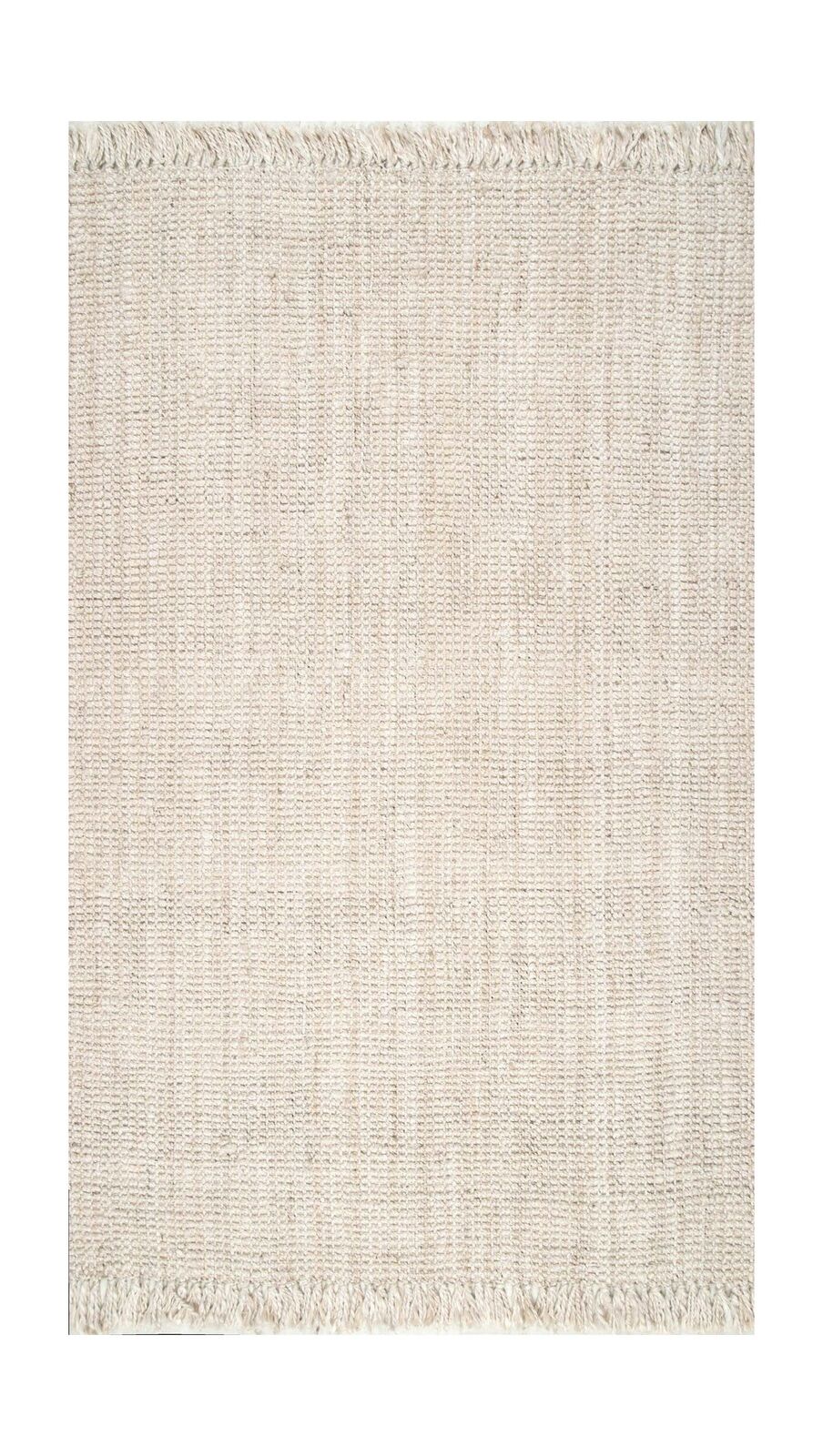 nuLOOM Natura Collection Chunky Loop Jute Rug, 5' x 7' 6", Off-White 5' x 7' 6"