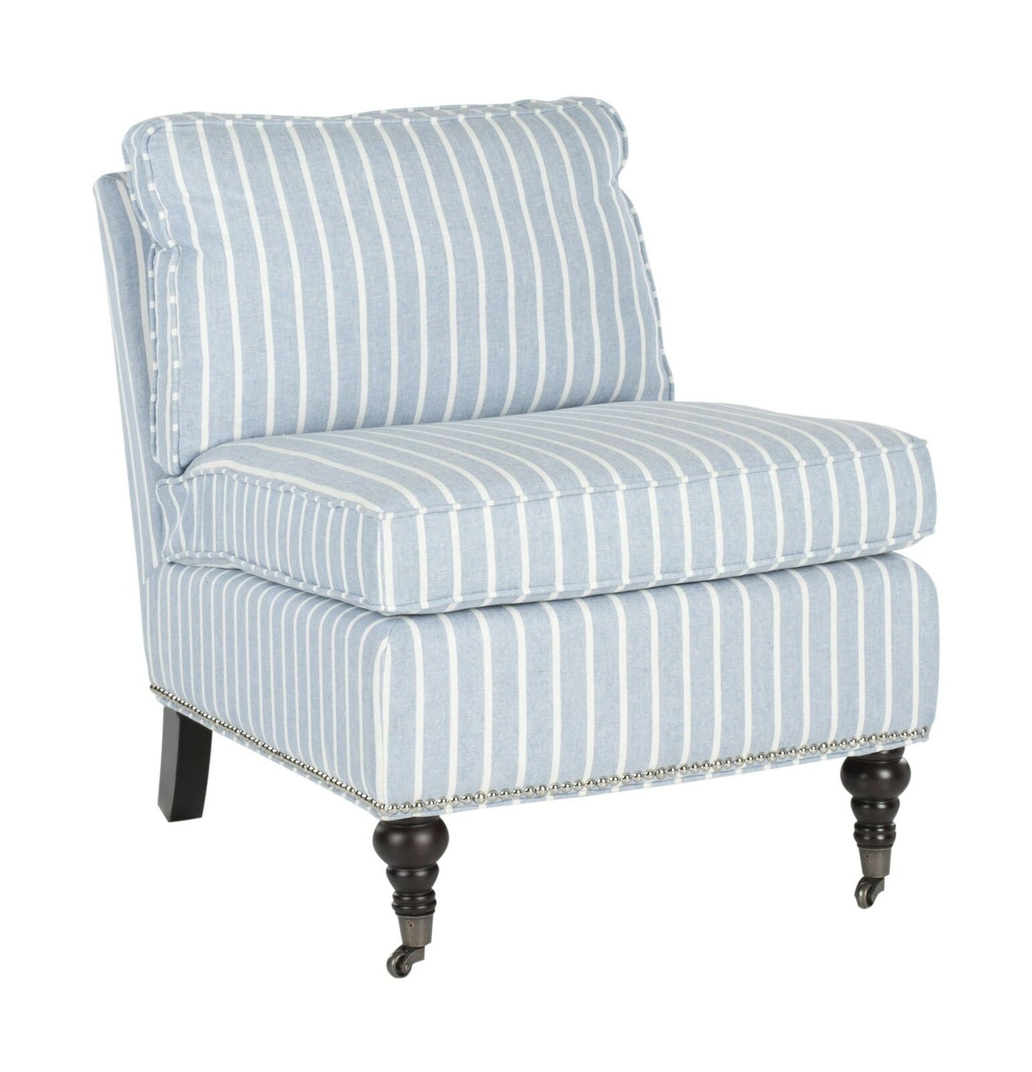 Safavieh Accent Chair Mercer Collection Randy Slipper Blue White Furniture New