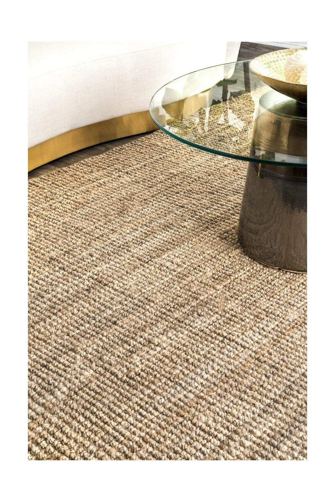 nuLOOM Natura Collection Chunky Loop Jute Rug, 6' x 9', Natural 6' x 9'