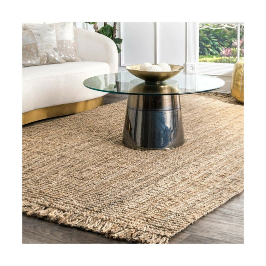 nuLOOM Natura Collection Chunky Loop Jute Area Rug, 9' 6" x 12' 6", Natural