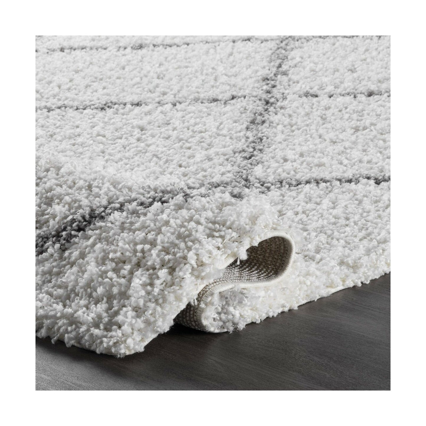 nuLOOM Trellis Cozy Soft & Plush Shag Area Rug, 6' 7" x 9' Oval, White