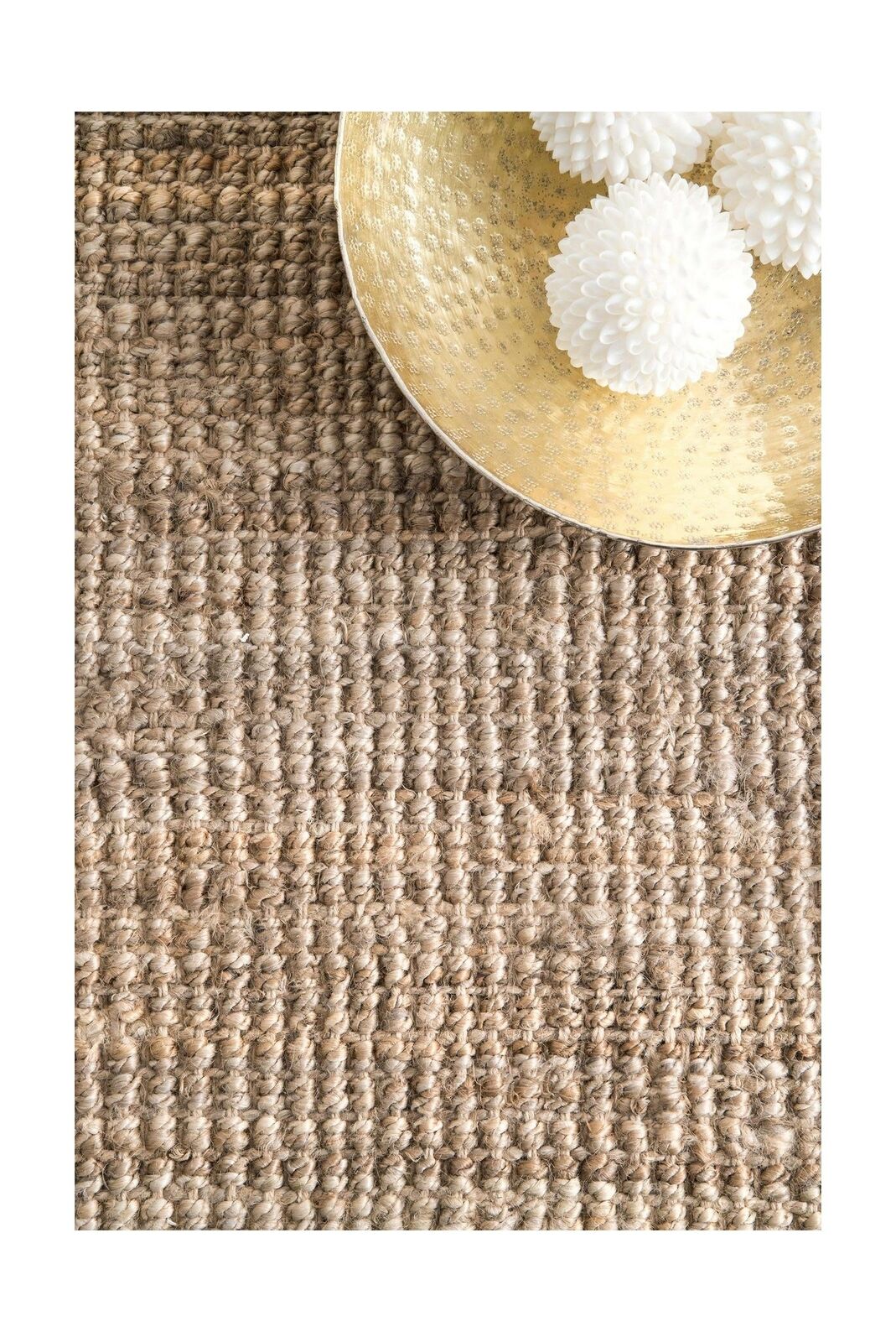 nuLOOM Natura Collection Chunky Loop Jute Area Rug, 9' 6" x 12' 6", Natural