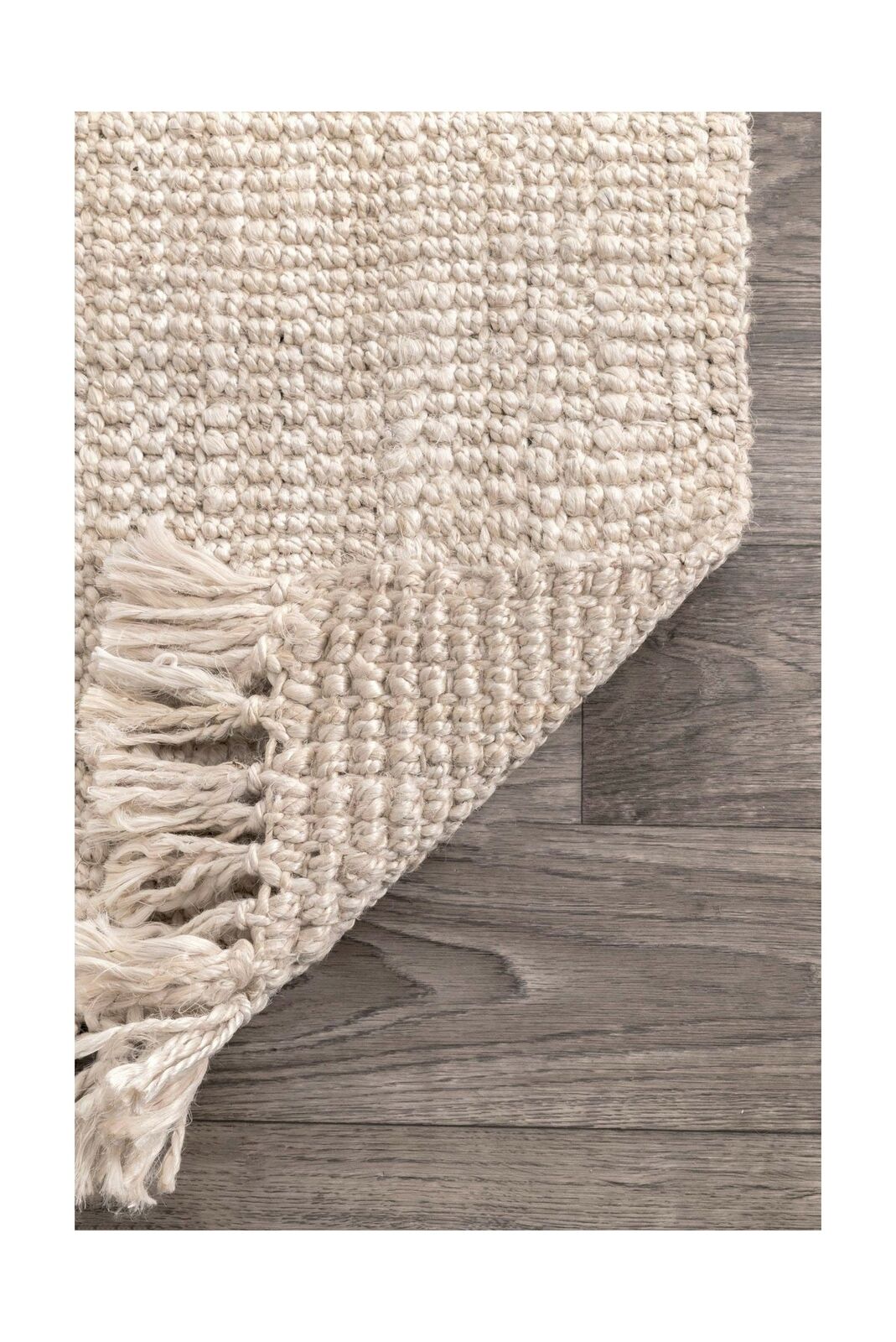 nuLOOM Natura Collection Chunky Loop Jute Rug, 5' x 7' 6", Off-White 5' x 7' 6"