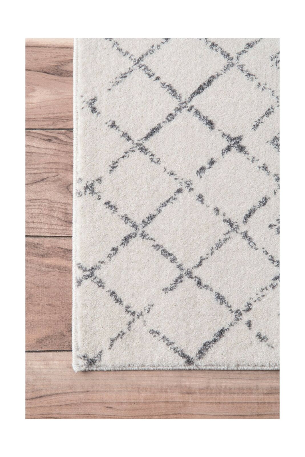 NuLoom Moroccan Blythe Area Rug 6' 7" x 9' Lightweight Grey Off White 200RZBD16A