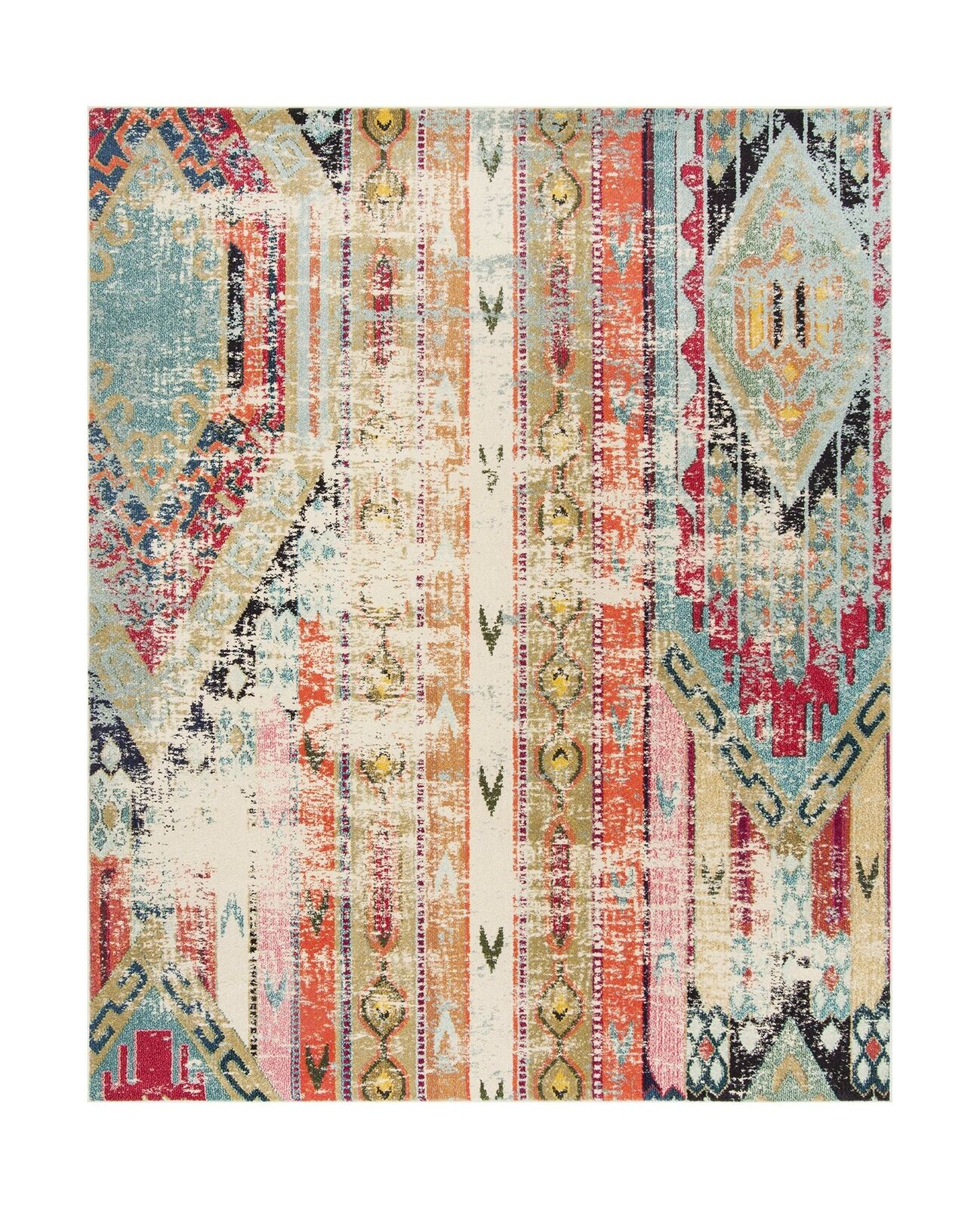 Safavieh Monaco Collection MNC222F Modern Bohemian Distressed Area Rug, 8' x ...