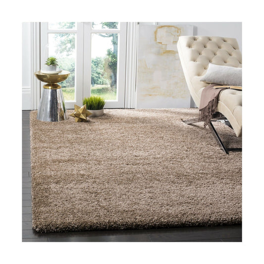 Safavieh Milan Shag Collection SG180-1414 Dark Beige Square Area Rug (7' Squa...