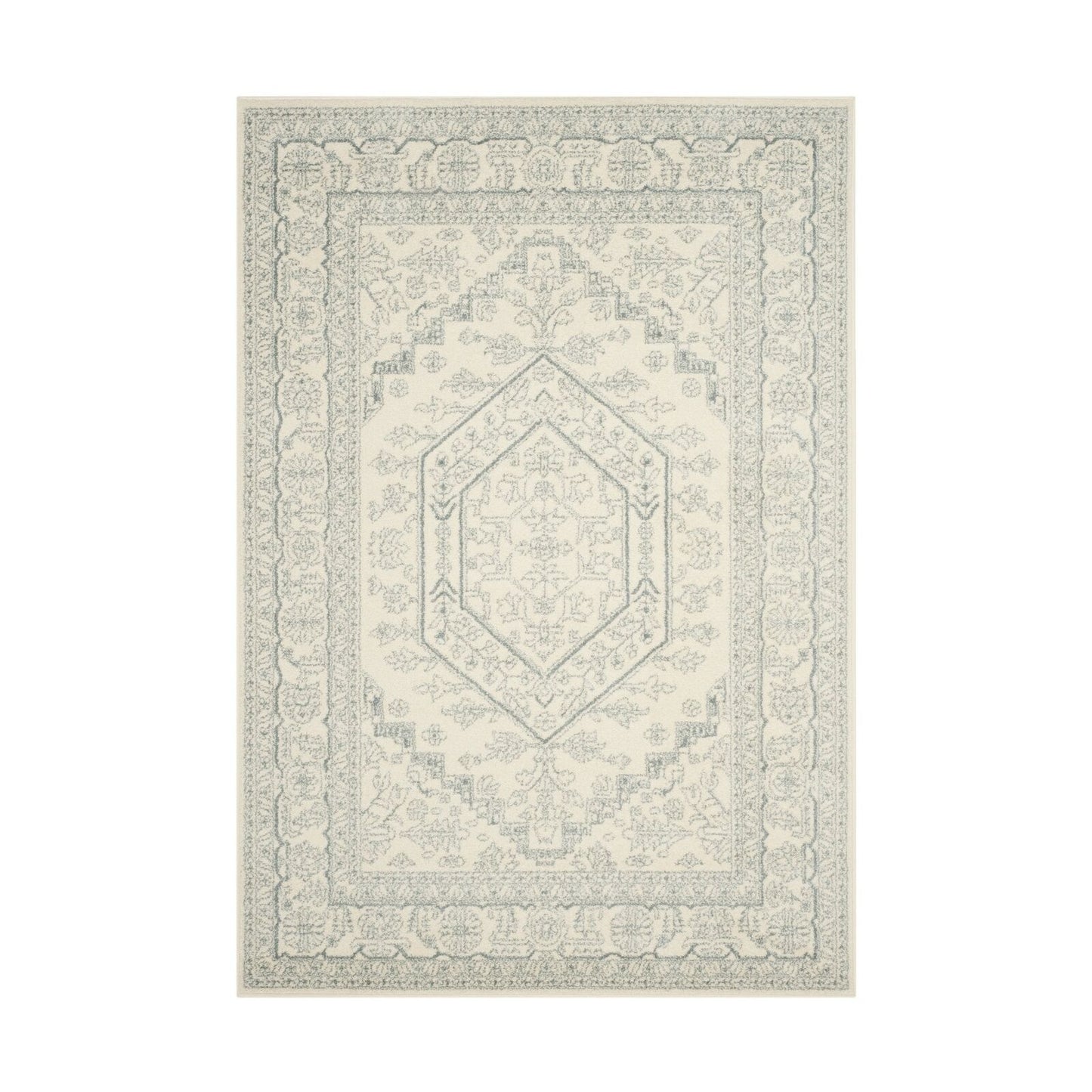 Safavieh Adirondack Collection ADR108S Ivory and Slate Oriental Vintage Medal...