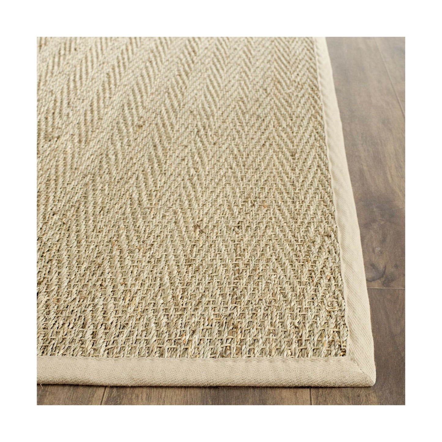 Safavieh Natural Fiber Collection NF115A Herringbone Natural and Beige Seagra...