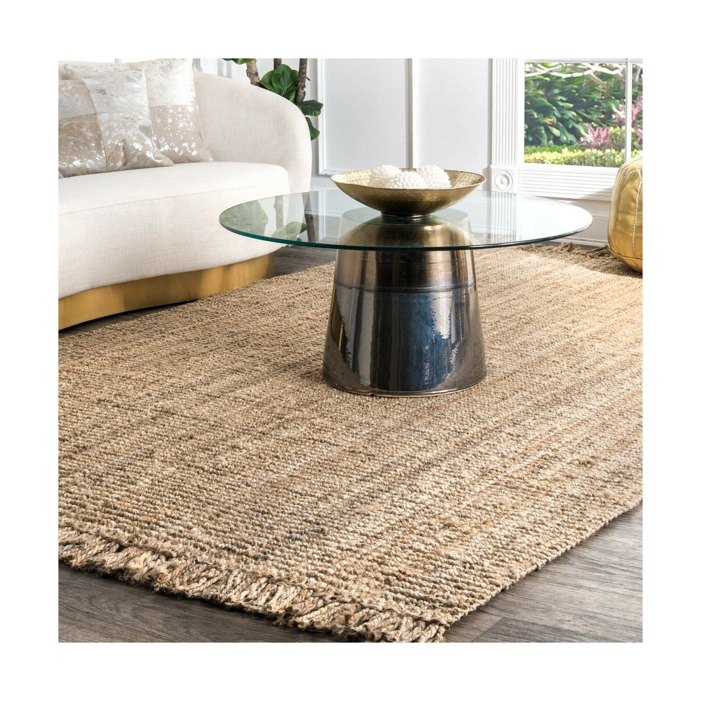 nuLOOM Natura Collection Chunky Loop Jute Rug, 9' 6" x 13' 6", Natural, 6" 6"