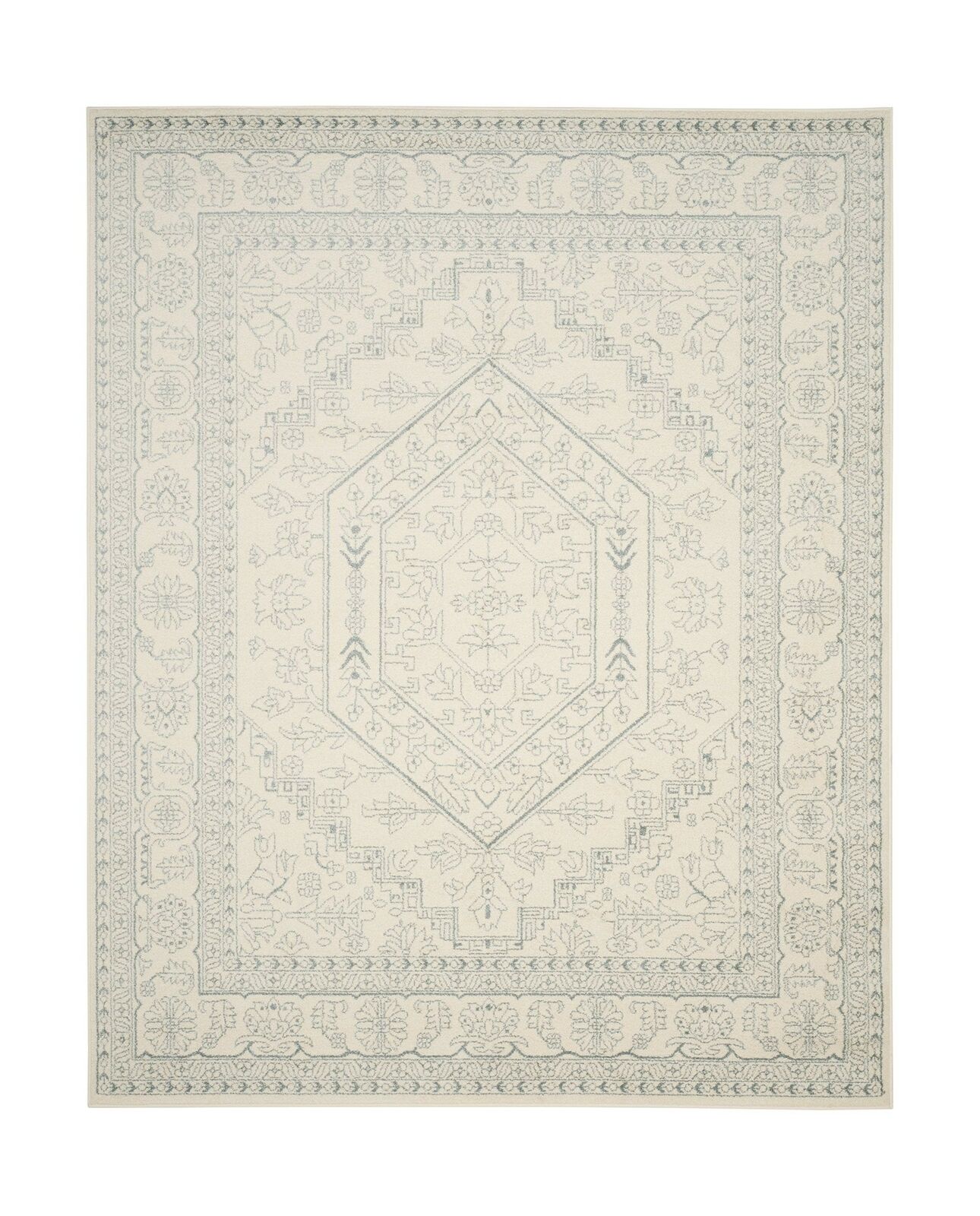 Safavieh Adirondack Collection ADR108S Ivory and Slate Oriental Vintage Medal...