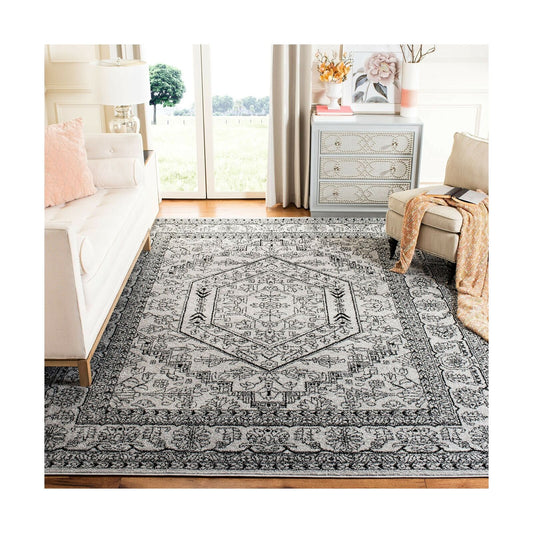 Safavieh Adirondack Collection ADR108A Silver and Black Oriental Vintage Meda...