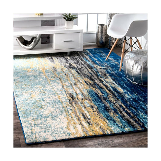 nuLOOM Waterfall Vintage Abstract Area Rug, 10' x 14', Blue 10' x 14'