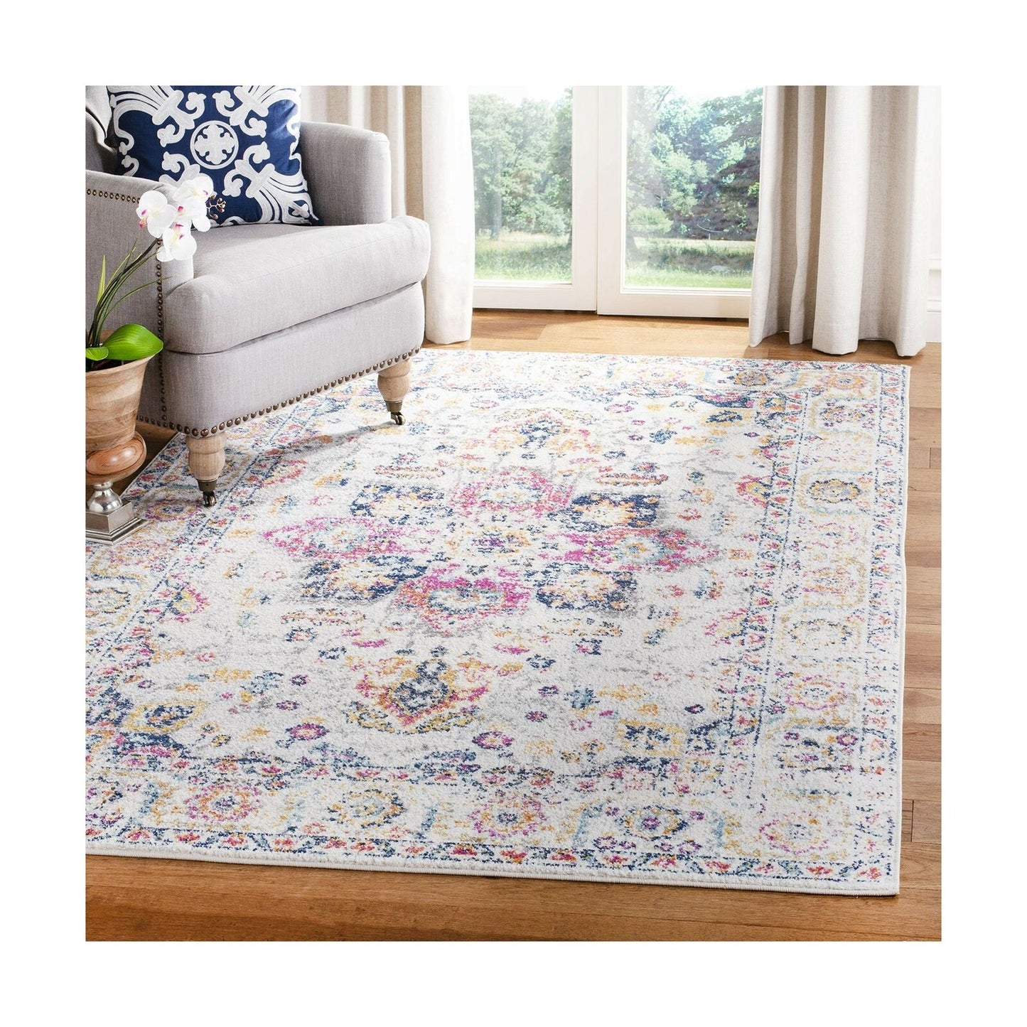 Safavieh Madison Collection MAD603R Vintage Medallion Distressed Area Rug, 8'...