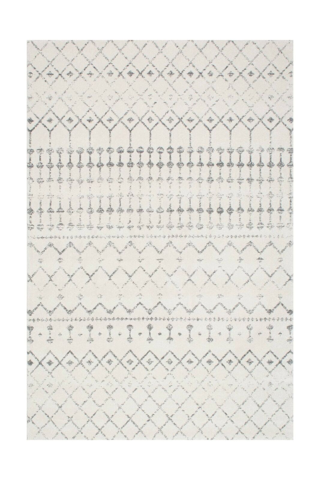 NuLoom Moroccan Blythe Area Rug 6' 7" x 9' Lightweight Grey Off White 200RZBD16A