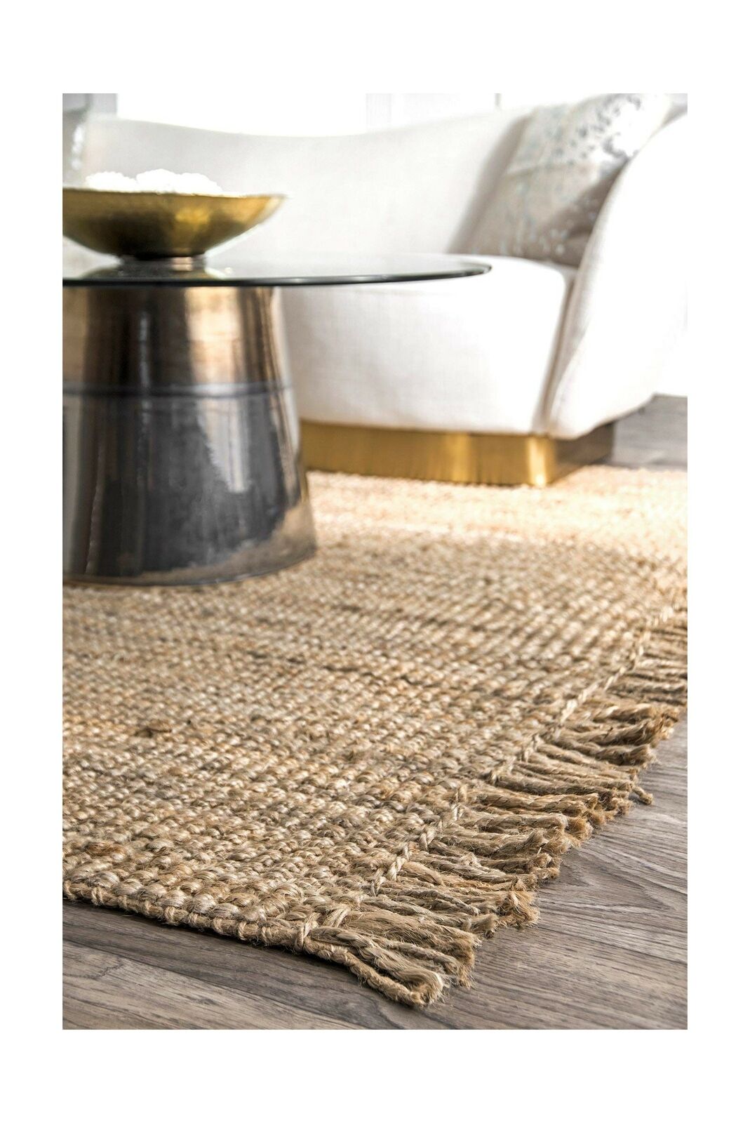 nuLOOM Natura Collection Chunky Loop Jute Rug, 9' 6" x 13' 6", Natural, 6" 6"