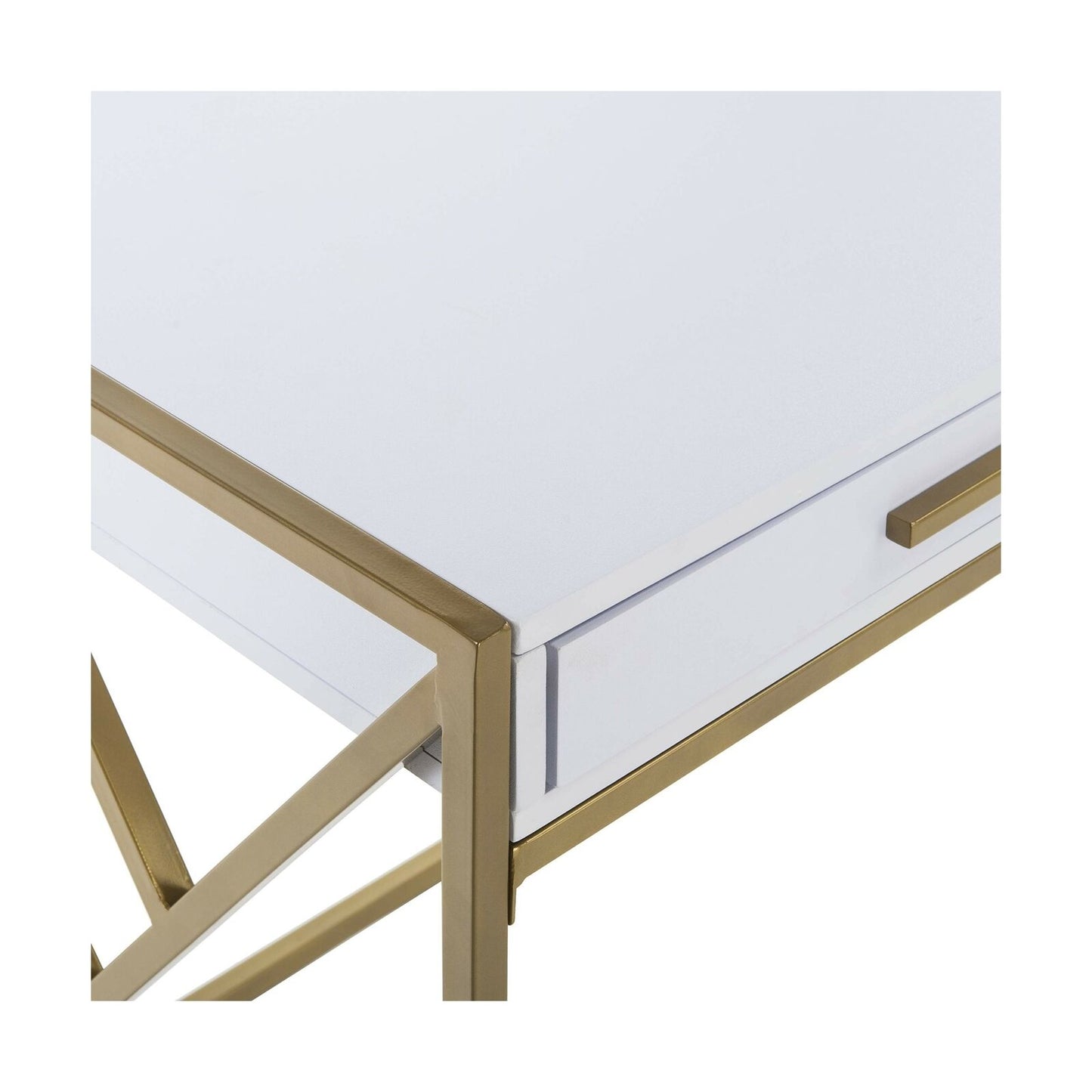 Safavieh Home Collection Elaine Desk, White and Gold