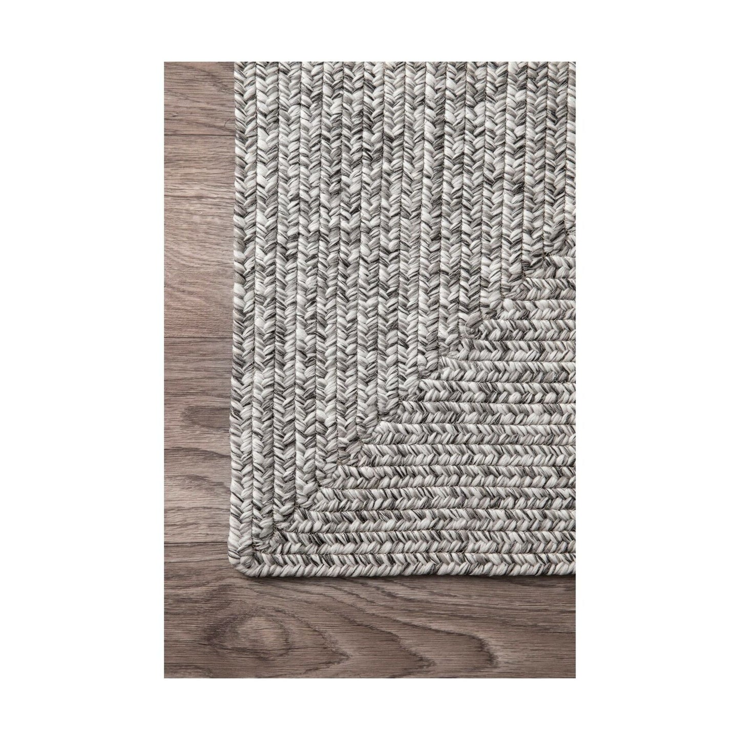 nuLOOM Lefebvre Braided Indoor/Outdoor Runner Rug, 2' 6" x 12', Light Grey