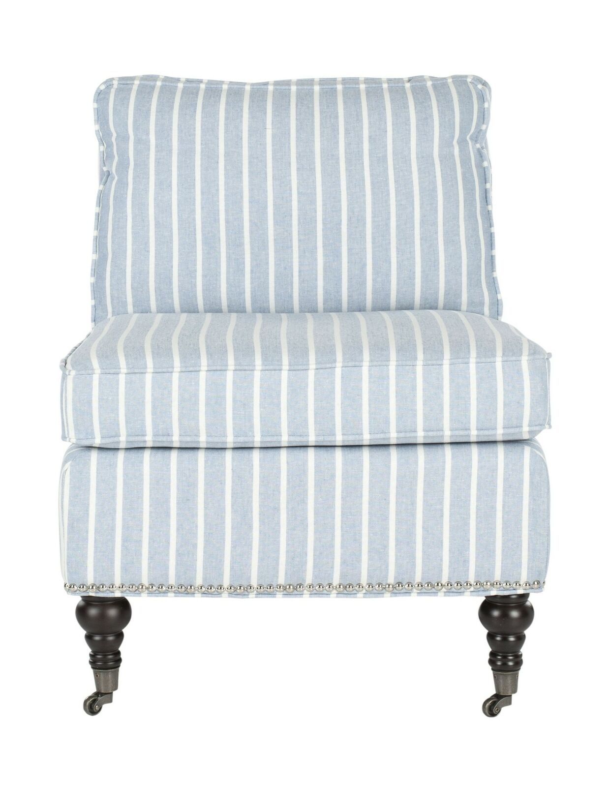 Safavieh Accent Chair Mercer Collection Randy Slipper Blue White Furniture New