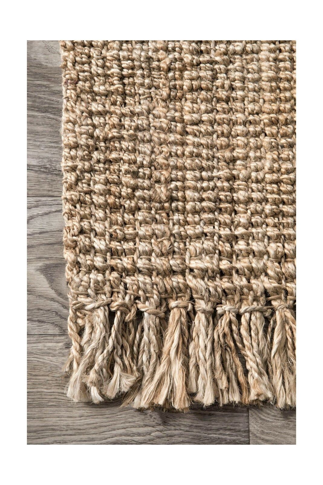 nuLOOM Natura Collection Chunky Loop Jute Rug, 6' x 9', Natural 6' x 9'