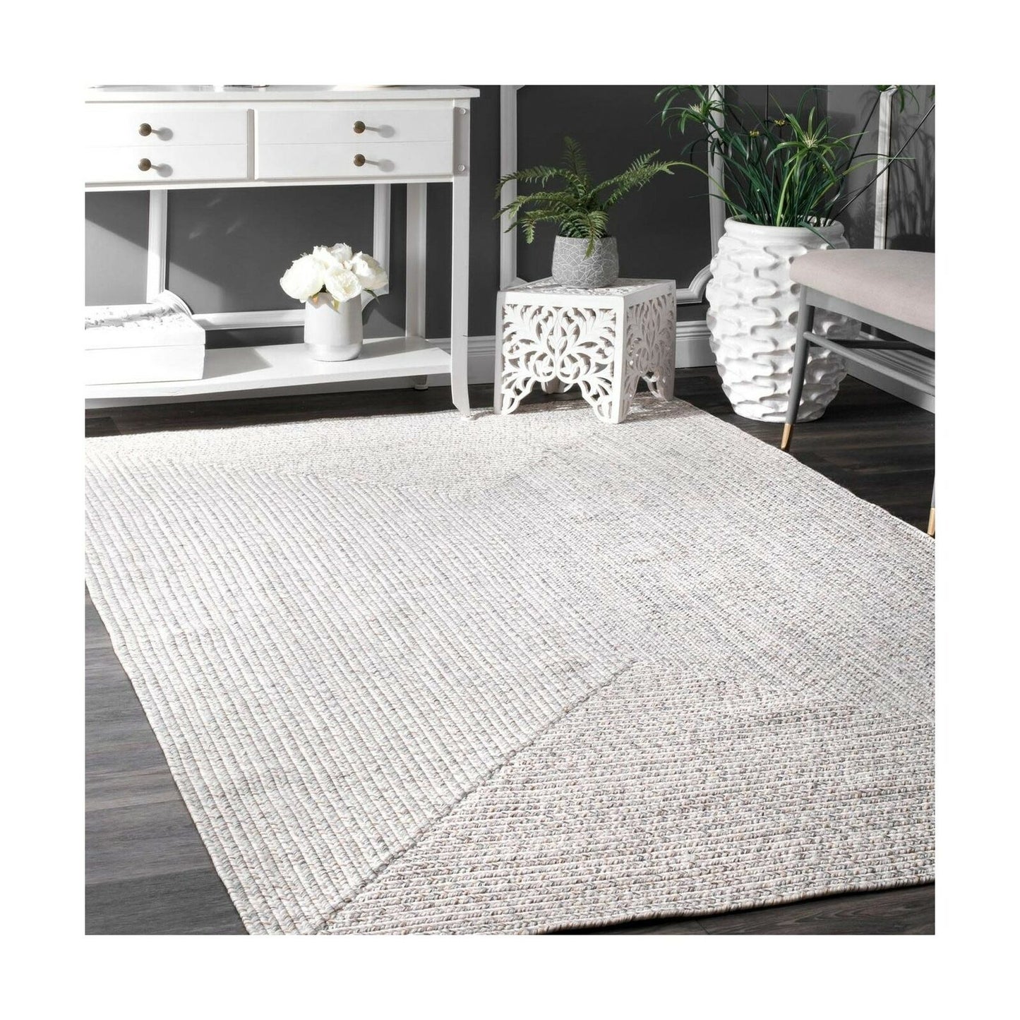 nuLOOM Lefebvre Braided Indoor/Outdoor Area Rug, 2' 6" x 18', Ivory 2' 6" x 18'